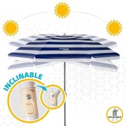 AKTIVE - Parasol Plage Avec Protection UV50, Anti-Vent, Ø 180 Cm -Équipement De Surf aktive parasol plage avec protection uv50 anti vent o 180 cm 4