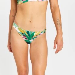 Bas De Maillot De Bain Culotte Femme - Aly Tropical Vert -Équipement De Surf bas de maillot de bain culotte femme aly tropical vert 2