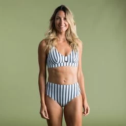 Bas De Maillot De Bain De Surf Femme Taille Haute ROMI MARIN BLANC GRIS FONCE 16 Bas De Maillot De Bain De Surf Femme Taille Haute ROMI MARIN BLANC GRIS FONCE -Équipement De Surf bas de maillot de bain de surf femme taille haute romi marin blanc gris fonce 4