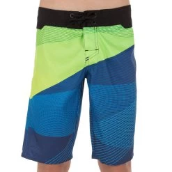 Tribord Boardshort Long Garçon Lafitenia Tension Vert -Équipement De Surf boardshort long garcon lafitenia tension vert 1