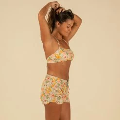 Boardshort Surf Femme TINI VINTAGE Avec Ceinture élastiquée Et Cordon De Serrage -Équipement De Surf boardshort surf femme tini vintage avec ceinture elastiquee et cordon de serrage 2