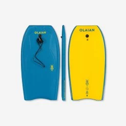 Bodyboard 100 Bleu Jaune Avec Leash Poignet
