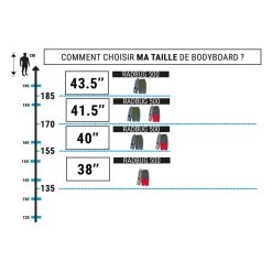 Bodyboard 500 Marron Bleu Avec Leash -Équipement De Surf bodyboard 500 marron bleu avec leash 5
