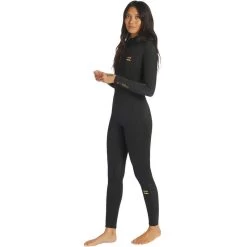 Billabong Combinaison De Surf Synergy 5/4mm - Zip Au Dos - Noir Femmes -Équipement De Surf combinaison de surf synergy 54mm zip au dos noir femmes 2