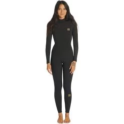 Billabong Combinaison De Surf Synergy 5/4mm - Zip Au Dos - Noir Femmes