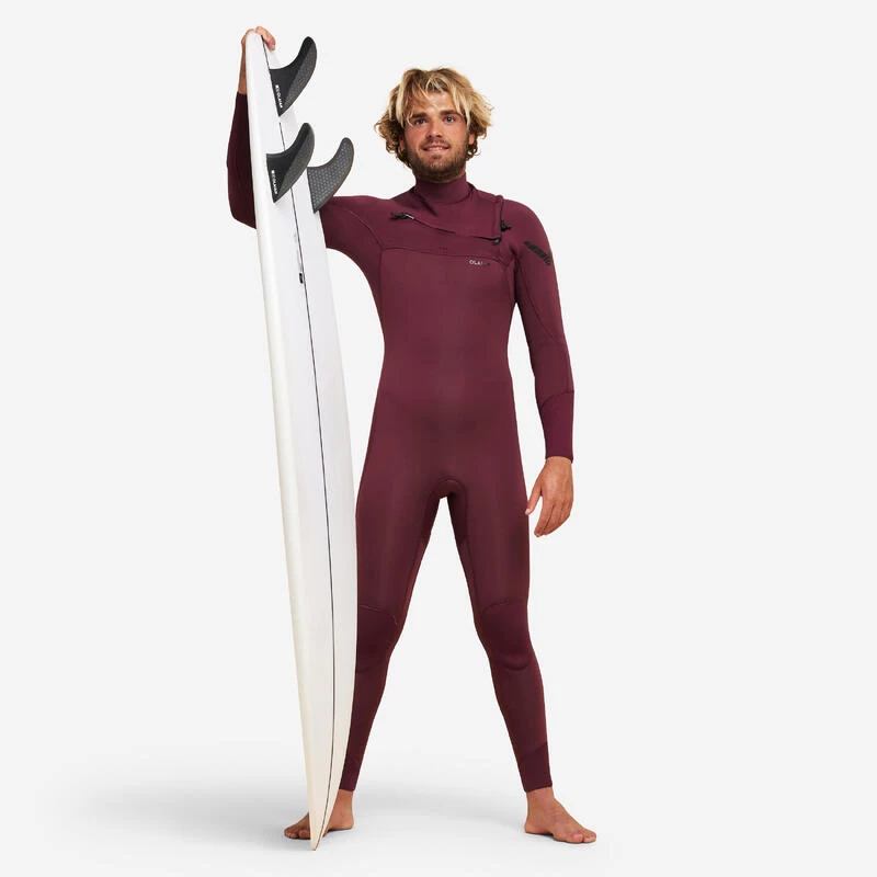 Combinaison Surf Néoprène 4/3 Mm Homme - 900 Bordeaux 3 Combinaison Surf Néoprène 4/3 Mm Homme - 900 Bordeaux