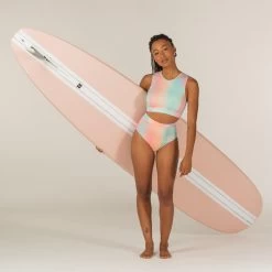 Culotte Taille Haute Femme ROSA BLUR PINK Idéale Pour Le Surf -Équipement De Surf culotte taille haute femme rosa blur pink ideale pour le surf 9