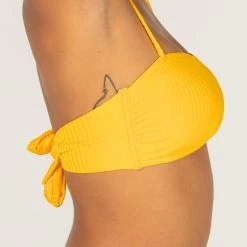 HAUT DE MAILLOT DE BAIN BANDEAU LAURA JAUNE AVEC COQUES AMOVIBLES -Équipement De Surf haut de maillot de bain bandeau laura jaune avec coques amovibles 5