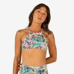 HAUT DE MAILLOT DE BAIN FEMME BRASSIÈRE DE SURF AVEC COQUES ANDREA PUNKY PINK -Équipement De Surf haut de maillot de bain femme brassiere de surf avec coques andrea punky pink 1