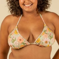 HAUT DE MAILLOT DE BAIN FEMME TRIANGLE COULISSANT AVEC COQUES VINTAGE 12 HAUT DE MAILLOT DE BAIN FEMME TRIANGLE COULISSANT AVEC COQUES VINTAGE -Équipement De Surf haut de maillot de bain femme triangle coulissant avec coques vintage 3