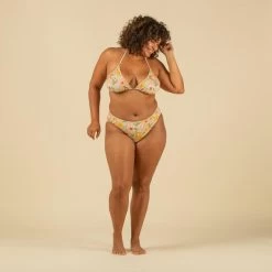 HAUT DE MAILLOT DE BAIN FEMME TRIANGLE COULISSANT AVEC COQUES VINTAGE 13 HAUT DE MAILLOT DE BAIN FEMME TRIANGLE COULISSANT AVEC COQUES VINTAGE -Équipement De Surf haut de maillot de bain femme triangle coulissant avec coques vintage 4