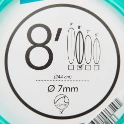 Leash Surf 8' (240 Cm) Diamètre 7 Mm Vert 13 Leash Surf 8' (240 Cm) Diamètre 7 Mm Vert -Équipement De Surf leash surf 8 240 cm diametre 7 mm vert 3