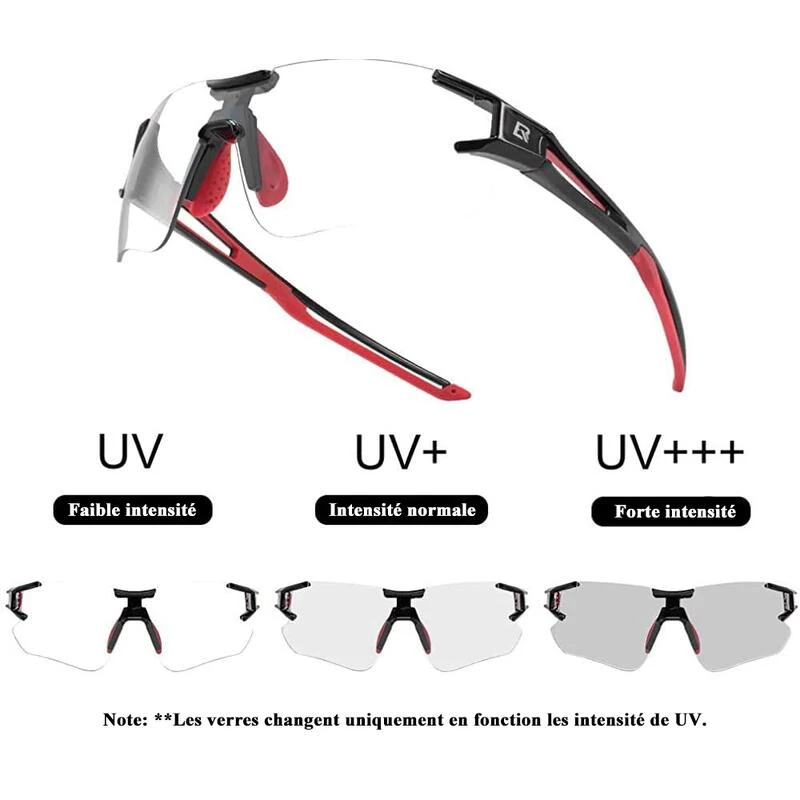 ROCKBROS Lunettes Photochromiques De Vélo 10125 Anti-uv400 - Noir Et Rouge 5 ROCKBROS Lunettes Photochromiques De Vélo 10125 Anti-uv400 - Noir Et Rouge – Image 3