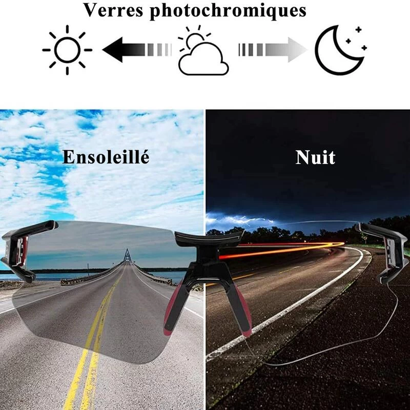 ROCKBROS Lunettes Photochromiques De Vélo 10125 Anti-uv400 - Noir Et Rouge 8 ROCKBROS Lunettes Photochromiques De Vélo 10125 Anti-uv400 - Noir Et Rouge – Image 6