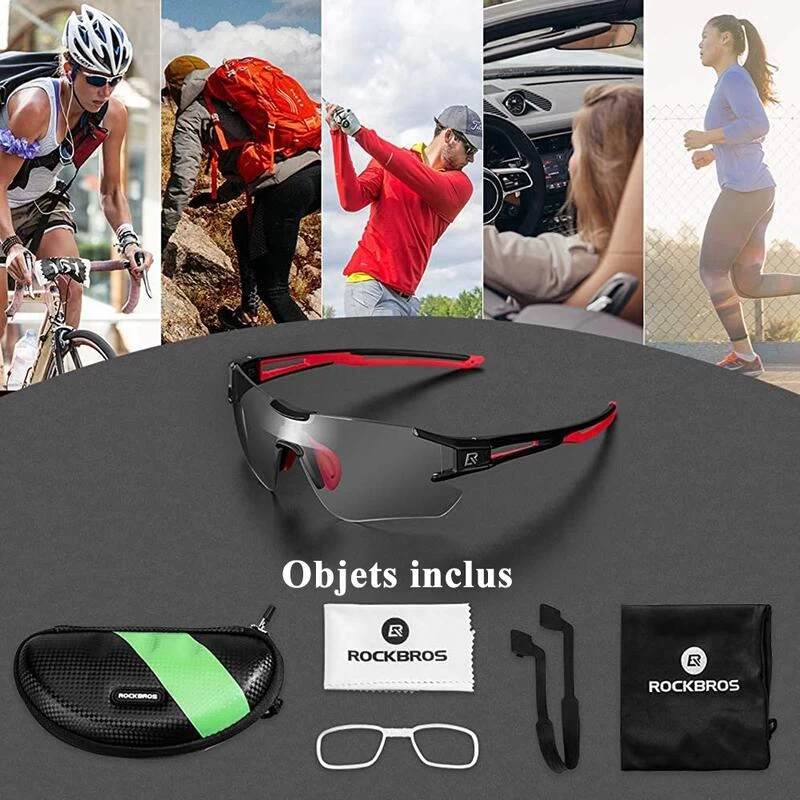 ROCKBROS Lunettes Photochromiques De Vélo 10125 Anti-uv400 - Noir Et Rouge 9 ROCKBROS Lunettes Photochromiques De Vélo 10125 Anti-uv400 - Noir Et Rouge – Image 7