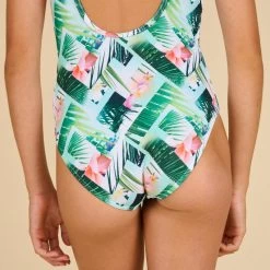 MAILLOT DE BAIN 1 PIECE TRIANGLE FILLE 500 VERT -Équipement De Surf maillot de bain 1 piece triangle fille 500 vert 3