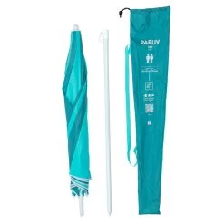 Decathlon PARASOL DE PLAGE PARUV 160 UPF 50+ 2 PLACES - Bleu Vert -Équipement De Surf parasol de plage paruv 160 upf 50 2 places bleu vert 5