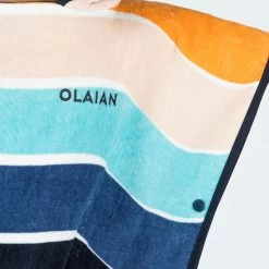 Poncho Surf Enfant 110 à 135 Cm - 500 Wavy Orange Bleu -Équipement De Surf poncho surf enfant 110 a 135 cm 500 wavy orange bleu 1