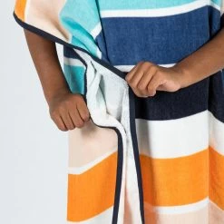 Poncho Surf Enfant 110 à 135 Cm - 500 Wavy Orange Bleu -Équipement De Surf poncho surf enfant 110 a 135 cm 500 wavy orange bleu 2