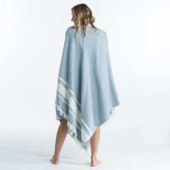 Serviette De Plage Poncho 190 X 190 Cm - Gris Bleu -Équipement De Surf serviette de plage poncho 190 x 190 cm gris bleu 2