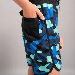 SHORT DE BAIN 500 BLEU CAMO 18 SHORT DE BAIN 500 BLEU CAMO -Équipement De Surf short de bain 500 bleu camo 7