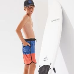 SHORT DE BAIN 500 BLEU ROUGE -Équipement De Surf short de bain 500 bleu rouge 3