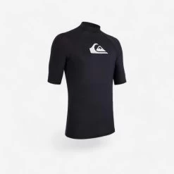 Quiksilver Tee Shirt Anti UV Homme Manches Courtes Surf Noir
