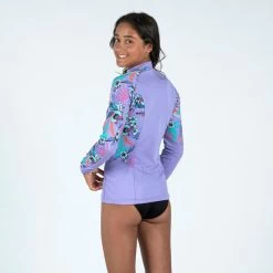 Tee Shirt Anti Uv Manches Longues Fille - 500 Orchid Violet -Équipement De Surf tee shirt anti uv manches longues fille 500 orchid violet 1