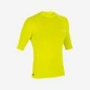 Tee Shirt Anti Uv Surf Top 100 Manches Courtes Homme Jaune Anis -Équipement De Surf tee shirt anti uv surf top 100 manches courtes homme jaune anis