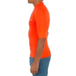 Tee Shirt Anti Uv Surf Top 100 Manches Courtes Homme Orange Fluo 7 Tee Shirt Anti Uv Surf Top 100 Manches Courtes Homme Orange Fluo -Équipement De Surf tee shirt anti uv surf top 100 manches courtes homme orange fluo 1