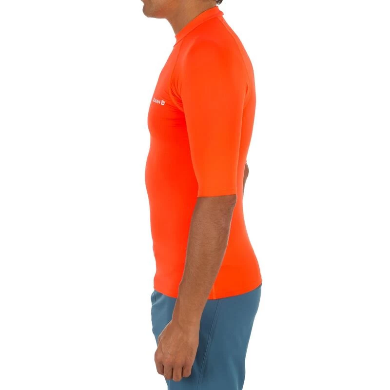Tee Shirt Anti Uv Surf Top 100 Manches Courtes Homme Orange Fluo 4 Tee Shirt Anti Uv Surf Top 100 Manches Courtes Homme Orange Fluo – Image 2