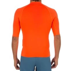 Tee Shirt Anti Uv Surf Top 100 Manches Courtes Homme Orange Fluo 8 Tee Shirt Anti Uv Surf Top 100 Manches Courtes Homme Orange Fluo -Équipement De Surf tee shirt anti uv surf top 100 manches courtes homme orange fluo 2