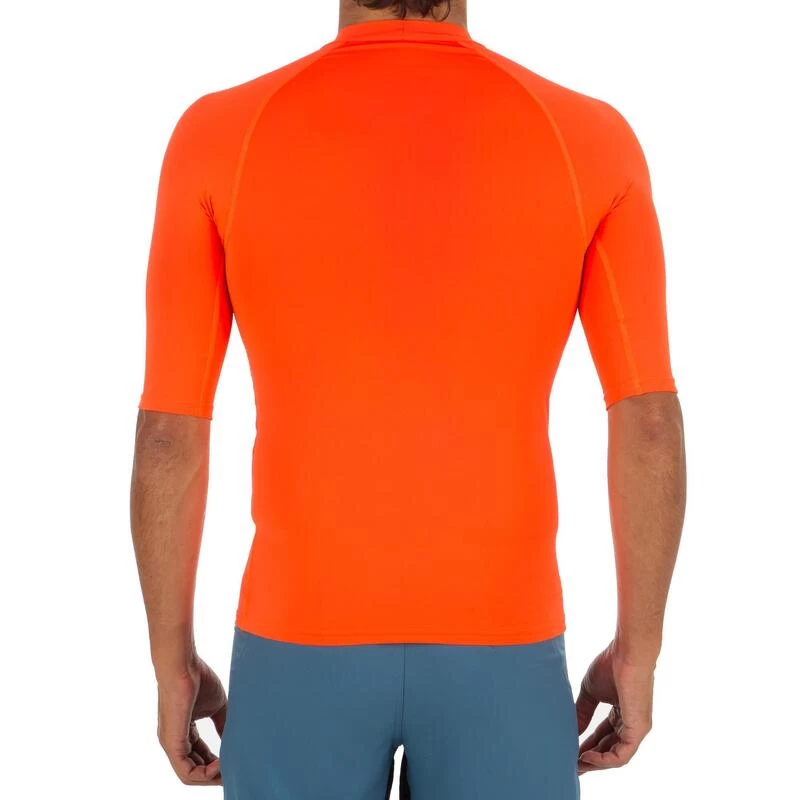 Tee Shirt Anti Uv Surf Top 100 Manches Courtes Homme Orange Fluo 5 Tee Shirt Anti Uv Surf Top 100 Manches Courtes Homme Orange Fluo – Image 3