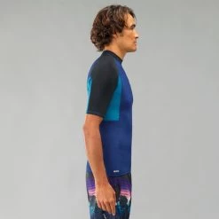 Tee Shirt Anti Uv Surf Top 500 Manches Courtes Homme Bleu 12 Tee Shirt Anti Uv Surf Top 500 Manches Courtes Homme Bleu -Équipement De Surf tee shirt anti uv surf top 500 manches courtes homme bleu 2