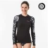 Tee Shirt Anti Uv Surf Top 500 Manches Longues Femme AKARU -Équipement De Surf tee shirt anti uv surf top 500 manches longues femme akaru