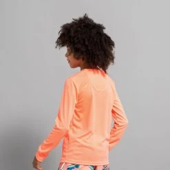 Water Tee Shirt Anti UV Surf Manches Longues Junior Corail -Équipement De Surf water tee shirt anti uv surf manches longues junior corail 1
